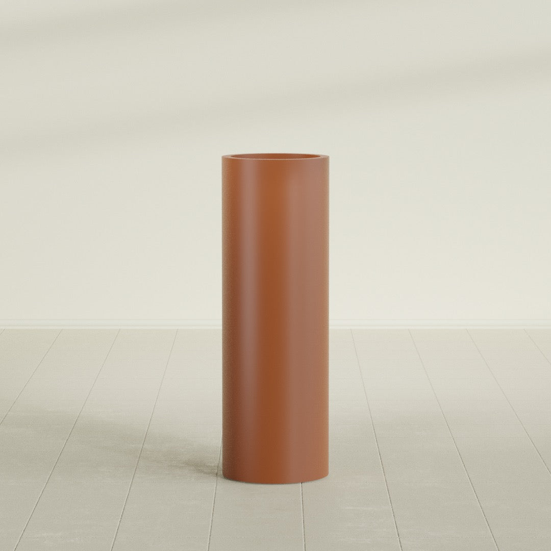 Corry Large Tall Cylinder Fiberglass Planter - 12 in x 12 in x 36 in - Matte Terracotta - Matte Terracotta,30 in x 30 in x 32 in