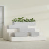 Antwerp Medium Low Rectangle Fiberglass Planter - 24 in x 24 in x 12 in - Metallic Silver - Metallic Silver,24 in x 24 in x 12 in