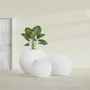 Globe Medium Sphere Fiberglass Planter - 24 in x 24 in x 19 in - Matte White - Matte White,24 in x 24 in x 20 in