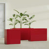 Milano Medium Narrow Rectangle Fiberglass Planter - 24 in x 10 in x 24 in - Gloss Red - Gloss Red,24 in x 10 in x 24 in