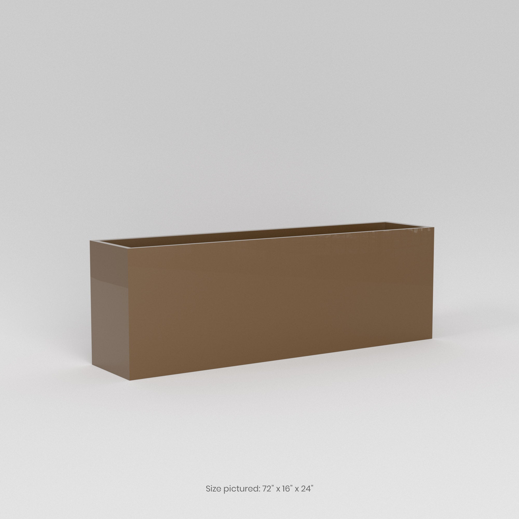 Tolga Medium Rectangle Fiberglass Planter - 16 in x 16 in x 24 in - Metallic Bronze - Metallic Bronze,16 in x 16 in x 24 in
