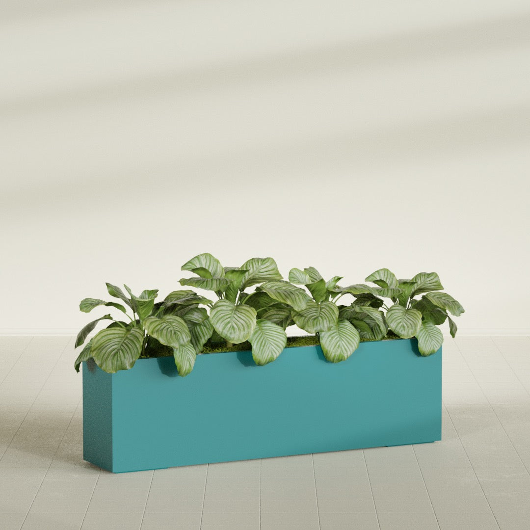 Miami Extra Large Narrow Rectangle Fiberglass Planter - 60 in x 12 in x 18 in - Satin Sea Foam - Satin Sea Foam,60 in x 12 in x 18 in