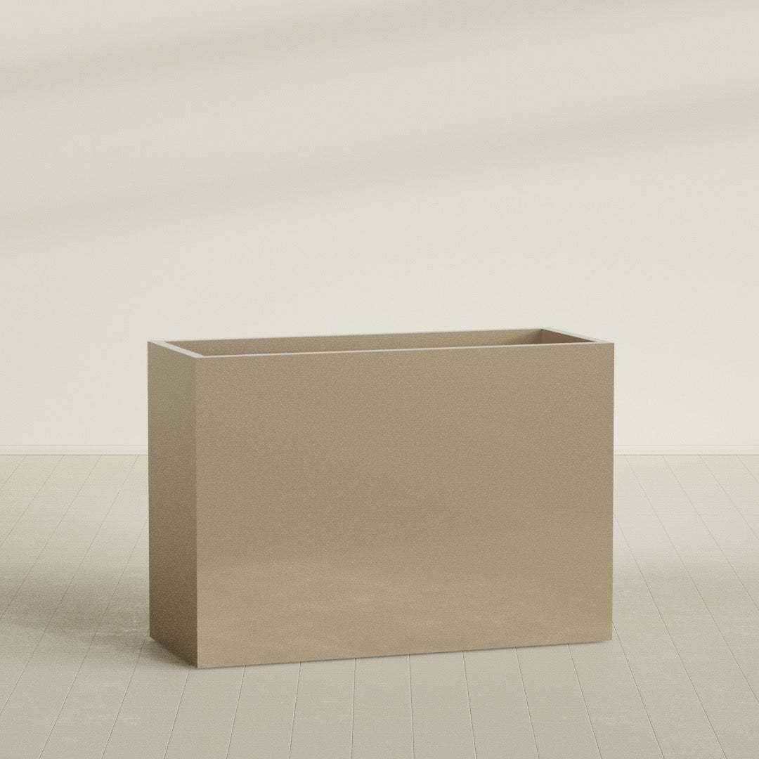 Darwin Extra Large Long Rectangle Fiberglass Planter - 60 in x 24 in x 42 in - Metallic Gold - Metallic Gold,60 in x 24 in x 42 in
