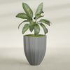 Alicante Medium Round Fiberglass Planter - 26 in x 26 in x 32 in - Metallic Gunmetal - Metallic Gunmetal,26 in x 26 in x 32 in