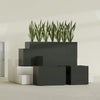 Granada Extra Large Long Rectangle Fiberglass Planter - 48 in x 24 in x 24 in - Matte Charcoal - Matte Charcoal,48 in x 24 in x 24 in