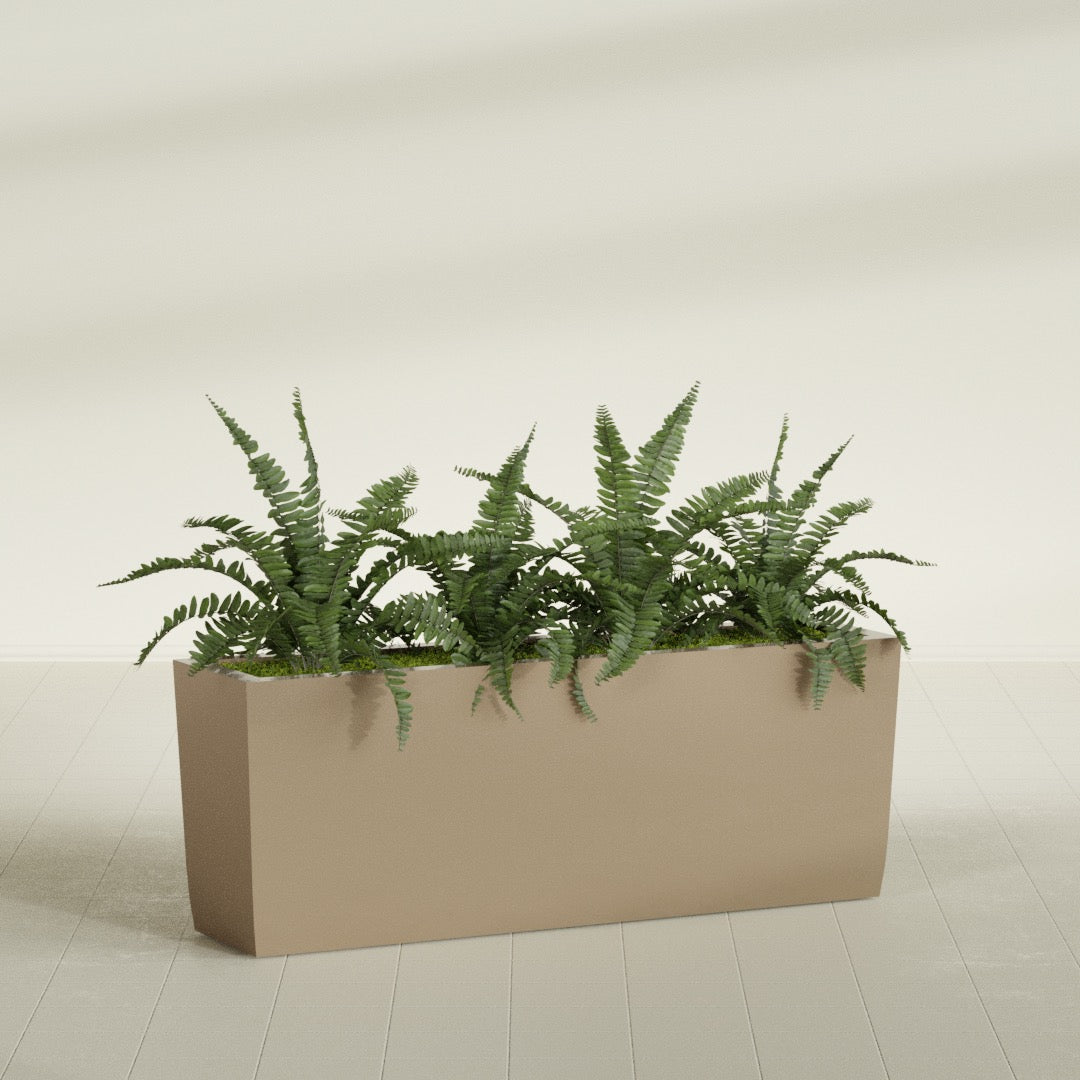 Panama Extra Large Long Rectangle Fiberglass Planter - 48 in x 12 in x 18 in - Metallic Gold - Metallic Gold,48 in x 12 in x 18 in