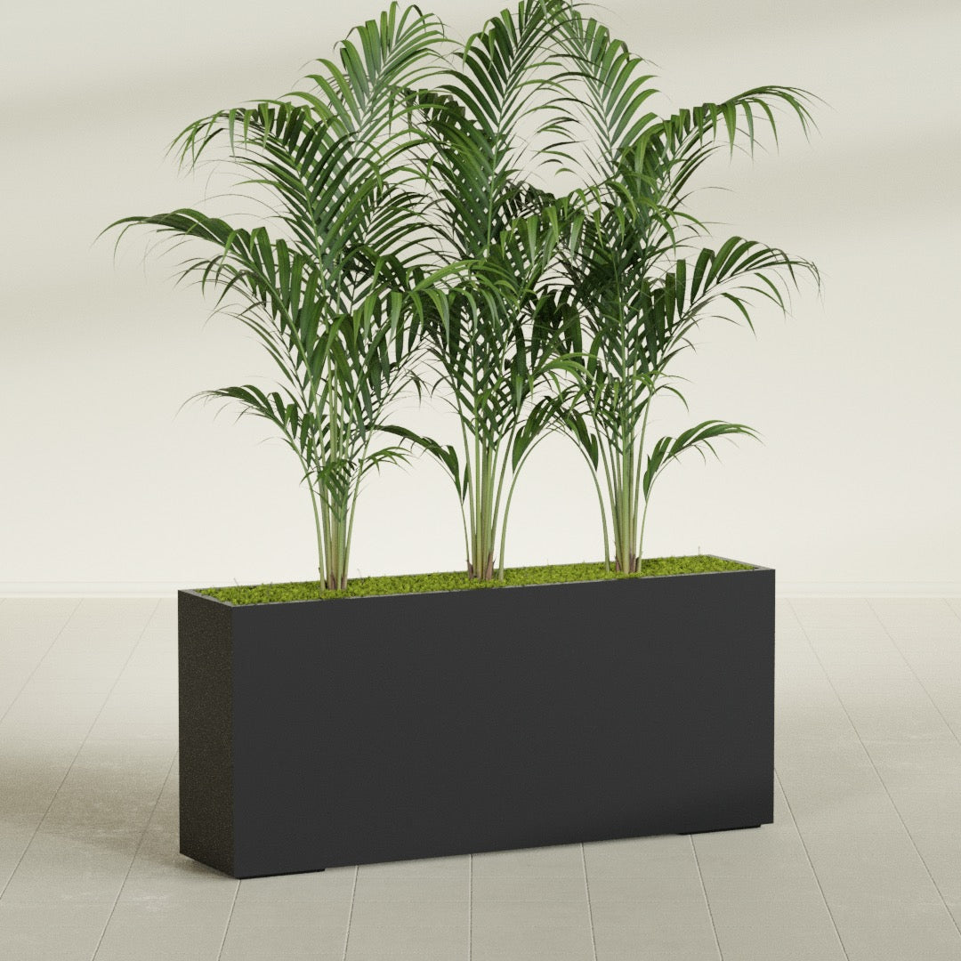 Potsdam Extra Large Long Rectangle Fiberglass Planter - 72 in x 16 in x 32 in - Matte Black - Matte Black,72 in x 16 in x 32 in