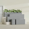 Miami Extra Large Narrow Rectangle Fiberglass Planter - 48 in x 12 in x 18 in - Metallic Gunmetal - Metallic Gunmetal,48 in x 12 in x 18 in