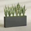 Delray Extra Large Long Rectangle Fiberglass Planter - 72 in x 12 in x 32 in - Matte Charcoal - Matte Charcoal,72 in x 12 in x 32 in