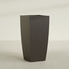 Toulan Extra Large Tall Tapered Square Fiberglass Planter - 23 in x 23 in x 48 in - Matte Brown - Matte Brown,23 in x 23 in x 48 in