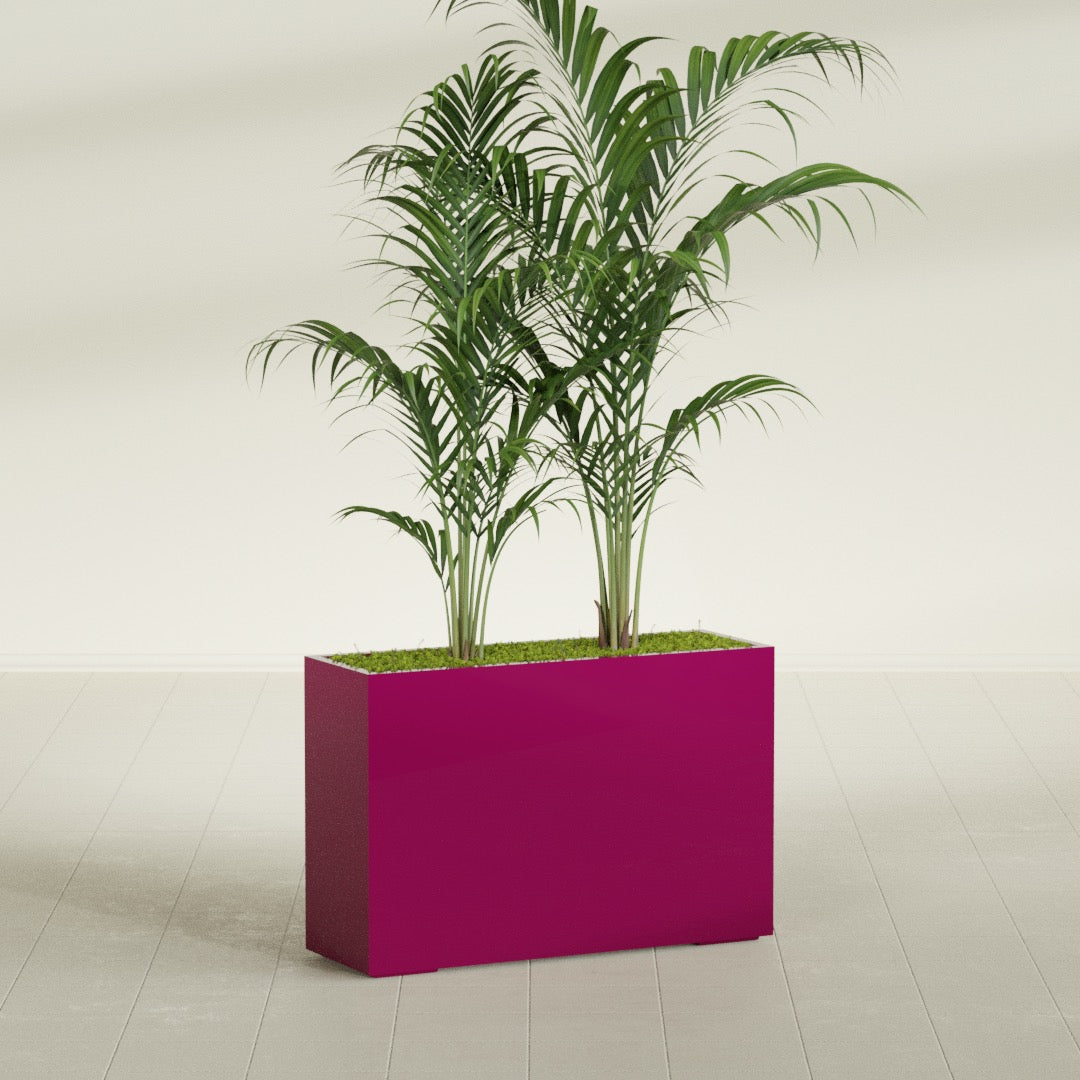 Potsdam Extra Large Long Rectangle Fiberglass Planter - 48 in x 16 in x 32 in - Gloss Eggplant - Gloss Eggplant,48 in x 16 in x 32 in