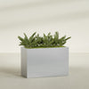Brisbane Extra Large Long Rectangle Fiberglass Planter - 48 in x 24 in x 32 in - Metallic Silver - Metallic Silver,48 in x 24 in x 32 in