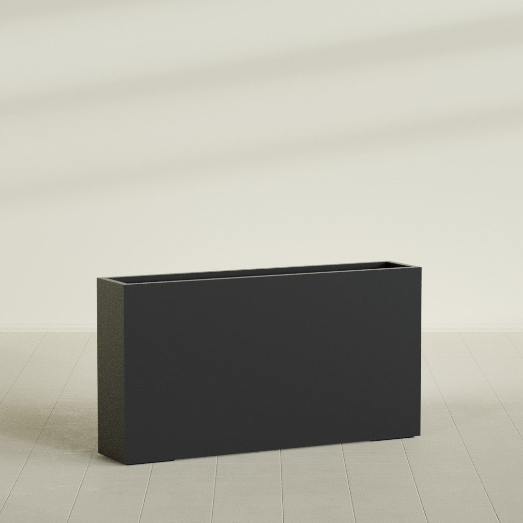 Delray Extra Large Long Rectangle Fiberglass Planter - 60 in x 12 in x 32 in - Matte Black - Matte Black,60 in x 12 in x 32 in