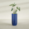 Saint Tropez Extra Large Tall Round Fiberglass Planter - 24 in x 24 in x 50 in - Matte Cobalt Blue - Matte Cobalt Blue,24 in x 24 in x 50 in