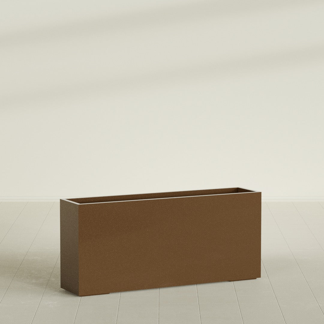 Potsdam Extra Large Long Rectangle Fiberglass Planter - 72 in x 16 in x 32 in - Metallic Bronze - Metallic Bronze,72 in x 16 in x 32 in