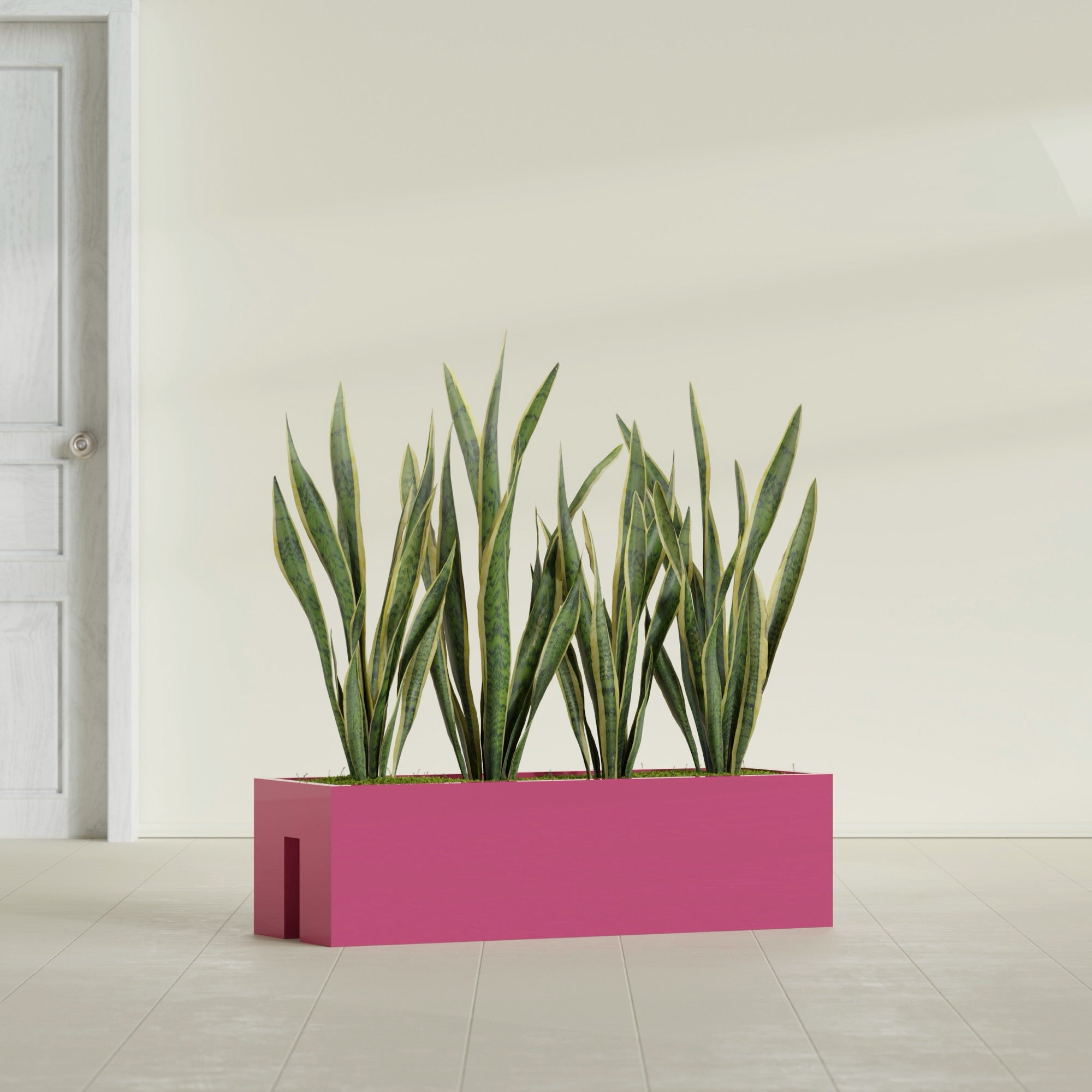 Tiergarden Large Long Over The Railing Rectangle Fiberglass Planter - 36 in x 12 in x 10 in - Gloss Pink Violet - Gloss Pink Violet,36 in x 12 in x 10 in