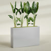 Amesbury Extra Large Narrow Rectangle Fiberglass Planter - 48 in x 10 in x 32 in - Metallic Silver - Metallic Silver,48 in x 10 in x 32 in