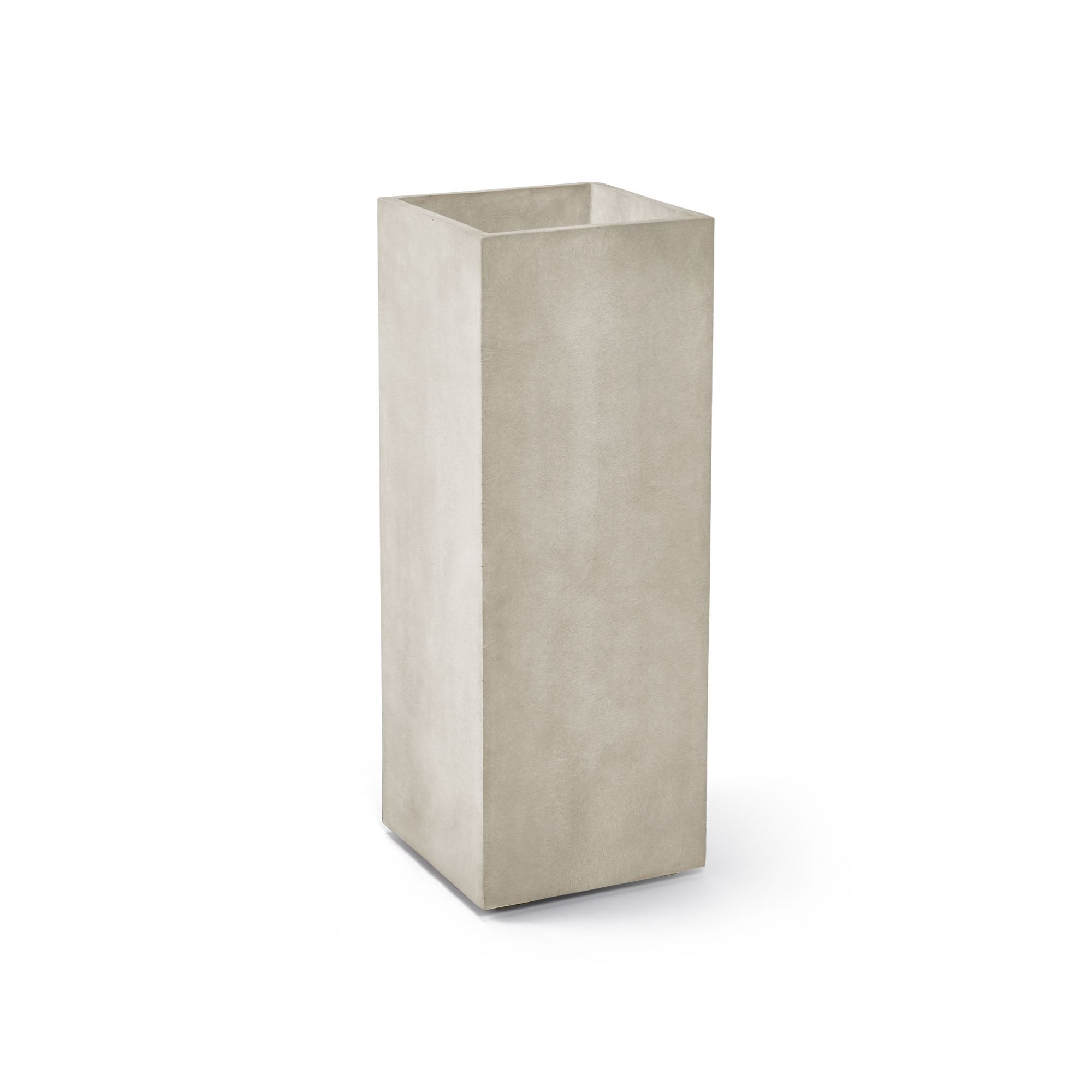 Reglo Rectangular Planter – Sand Stone Finish – Fiberglass Indoor/Outdoor and Weather-Resistant Planter (11.75" L x 11.75" W x 31.5" H Exterior, 11.5" L x 11.5" W Interior) - Sand Stone,11.8 in x 11.8 in x 31.5 in