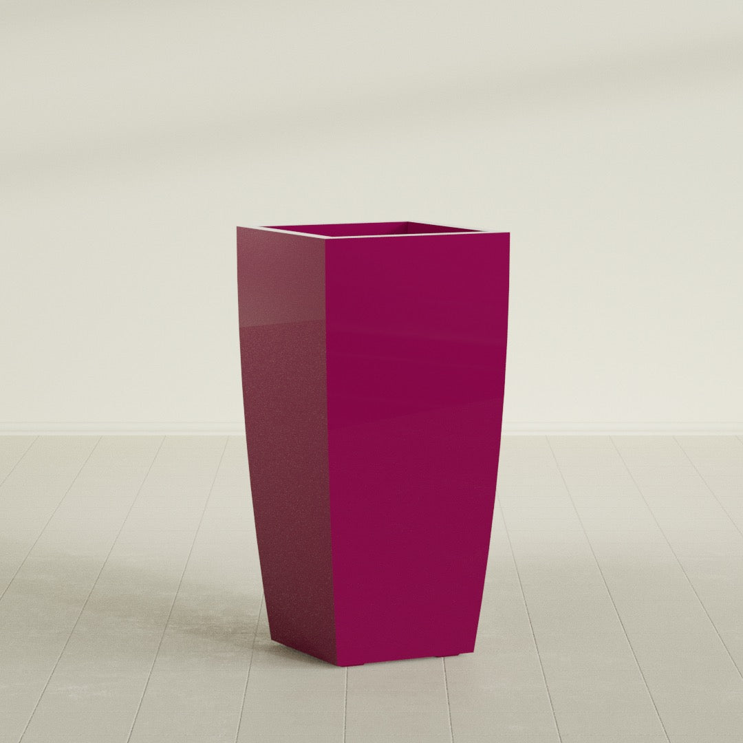 Toulan Large Tall Tapered Square Fiberglass Planter - 20 in x 20 in x 42 in - Gloss Eggplant - Gloss Eggplant,20 in x 20 in x 42 in