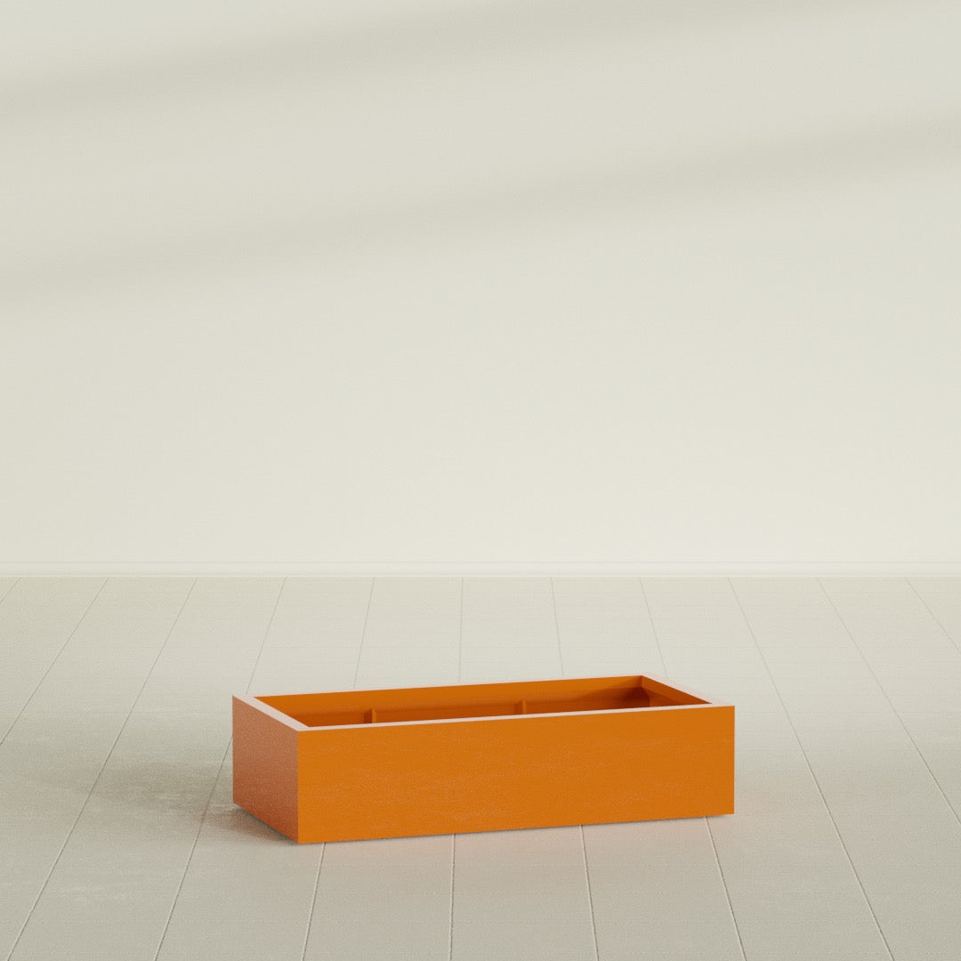 Antwerp Extra Large Long Rectangle Fiberglass Planter - 48 in x 24 in x 12 in - Gloss Tangerine - Gloss Tangerine,48 in x 24 in x 12 in