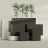Brisbane Large Rectangle Fiberglass Planter - 24 in x 24 in x 32 in - Matte Brown - Matte Brown,24 in x 24 in x 32 in
