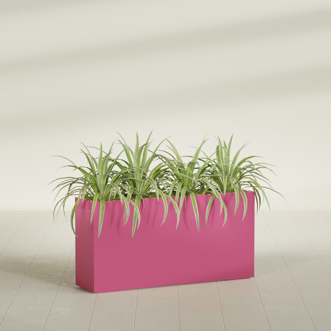Hollywood Extra Large Narrow Rectangle Fiberglass Planter - 48 in x 12 in x 24 in - Gloss Pink Violet - Gloss Pink Violet,48 in x 12 in x 24 in