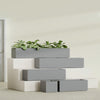 Cuba Extra Large Long Rectangle Fiberglass Planter - 60 in x 14 in x 12 in - Metallic Gunmetal - Metallic Gunmetal,60 in x 14 in x 12 in