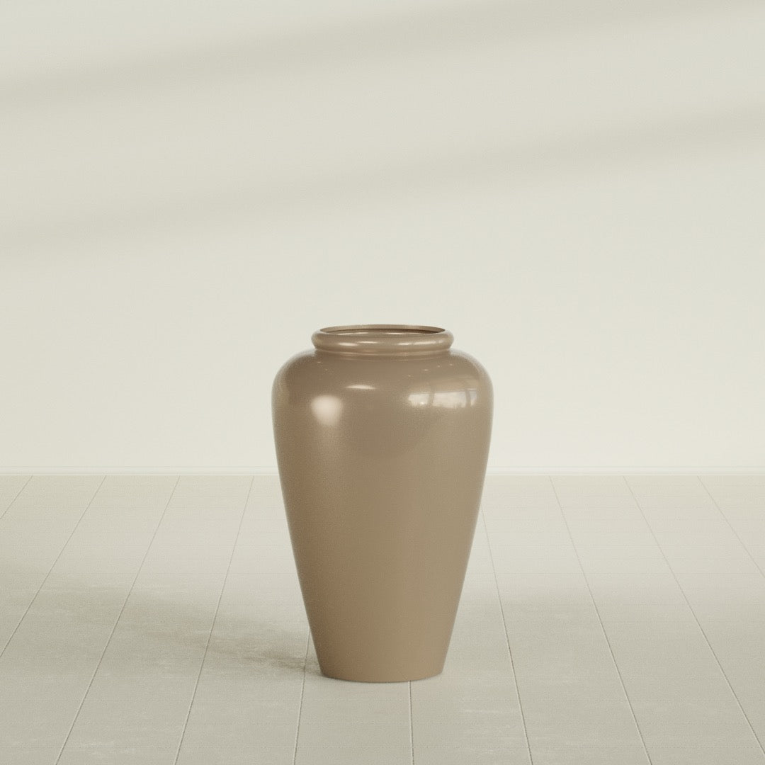 Bara Jar Large Round Fiberglass Planter - 20 in x 20 in x 31 in - Metallic Gold - Metallic Gold,20 in x 20 in x 32 in