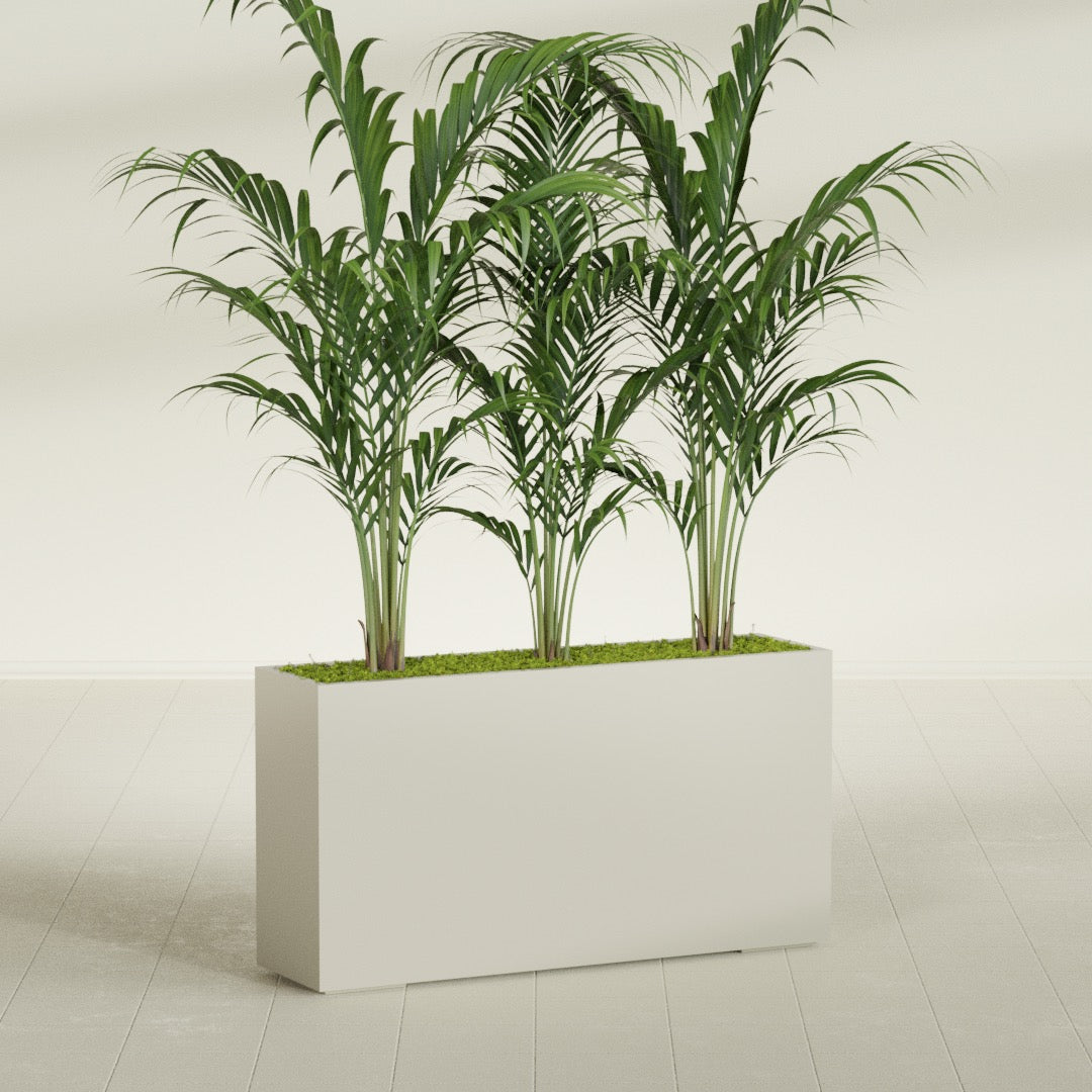 Potsdam Extra Large Long Rectangle Fiberglass Planter - 60 in x 16 in x 32 in - Satin Beige - Satin Beige,60 in x 16 in x 32 in