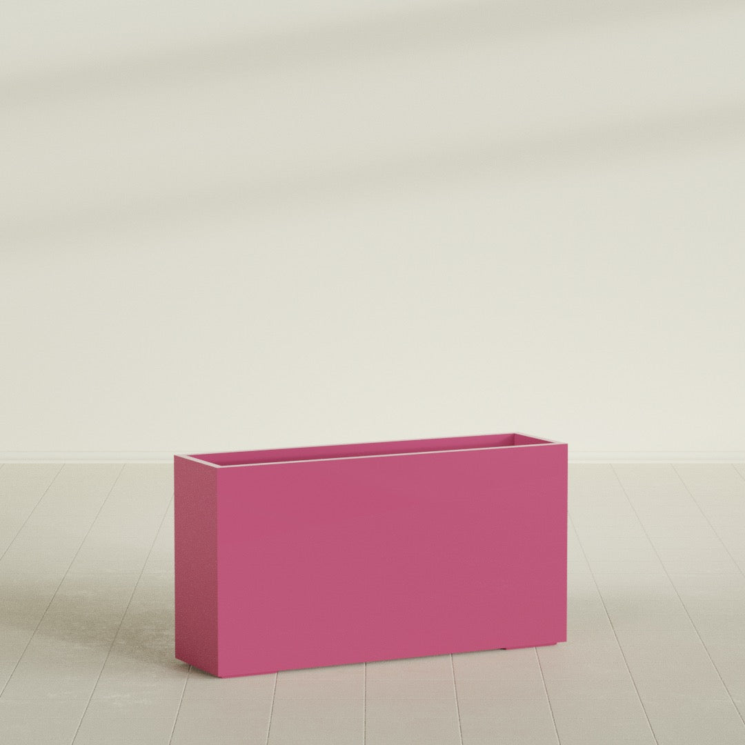 Potsdam Extra Large Long Rectangle Fiberglass Planter - 60 in x 16 in x 32 in - Gloss Pink Violet - Gloss Pink Violet,60 in x 16 in x 32 in