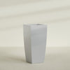 Toulan Extra Large Tall Tapered Square Fiberglass Planter - 28 in x 28 in x 60 in - Metallic Silver - Metallic Silver,28 in x 28 in x 60 in