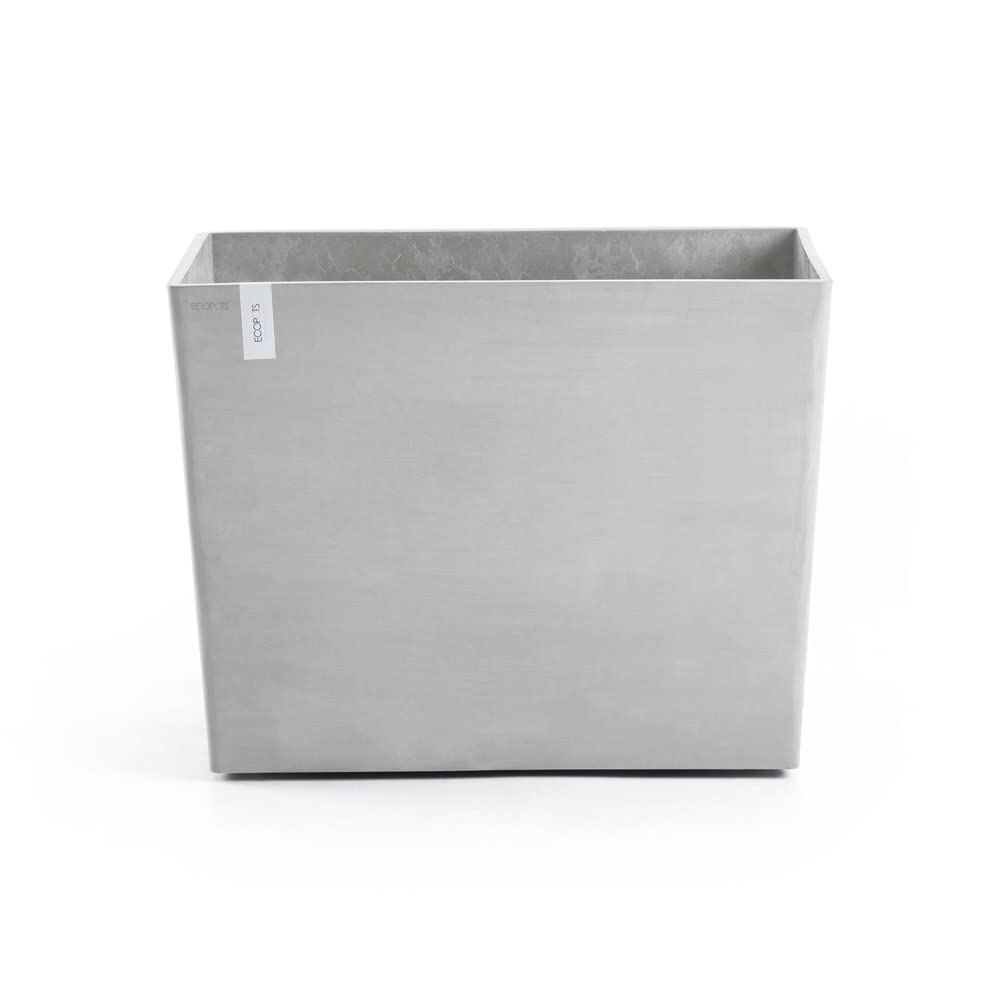Paris with Wheels Large Rectangle Planter - 33.5 in x 15.5 in x 26 in - White Grey - White Grey,33.5 in x 15.5 in x 26 in