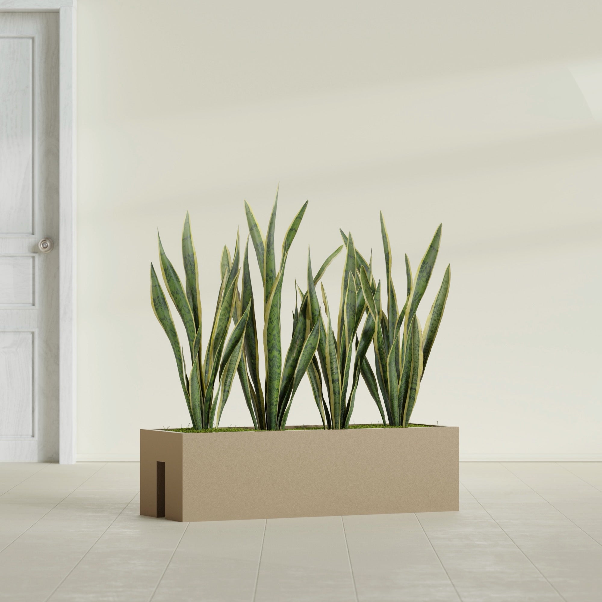 Tiergarden Large Long Over The Railing Rectangle Fiberglass Planter - 36 in x 12 in x 10 in - Metallic Gold - Metallic Gold,36 in x 12 in x 10 in