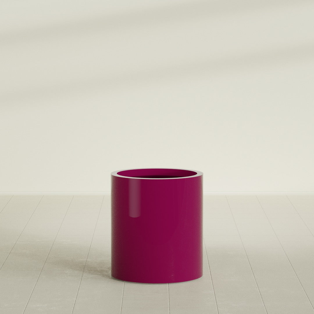 Rio Grande Medium Round Fiberglass Planter - 18 in x 18 in x 20 in - Gloss Eggplant - Gloss Eggplant,18 in x 18 in x 20 in