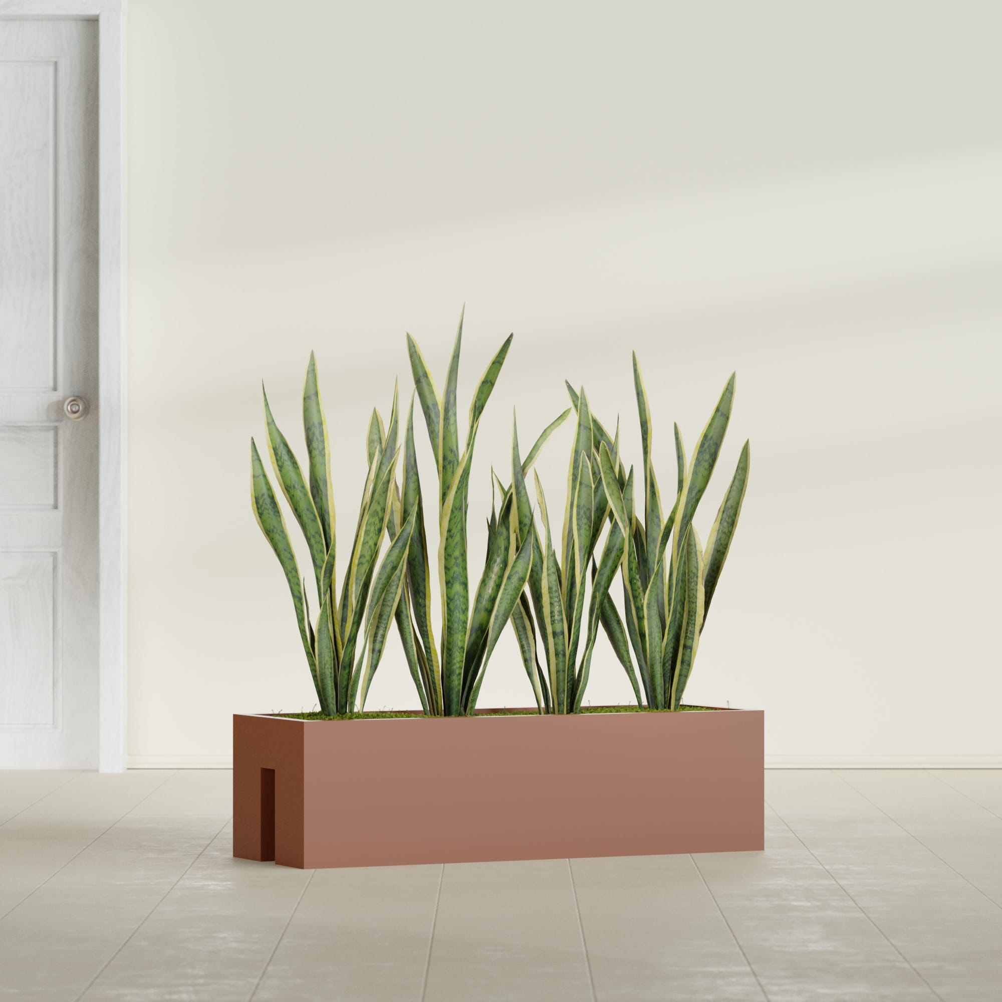 Tiergarden Large Long Over The Railing Rectangle Fiberglass Planter - 36 in x 12 in x 10 in - Matte Terracotta - Matte Terracotta,36 in x 12 in x 10 in