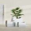 Seoul Large Curved Abstract Fiberglass Planter - 36 in x 16 in x 24 in - Metallic Silver - Metallic Silver,36 in x 16 in x 24 in