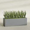 Granada Extra Large Long Rectangle Fiberglass Planter - 72 in x 24 in x 24 in - Metallic Gunmetal - Metallic Gunmetal,72 in x 24 in x 24 in