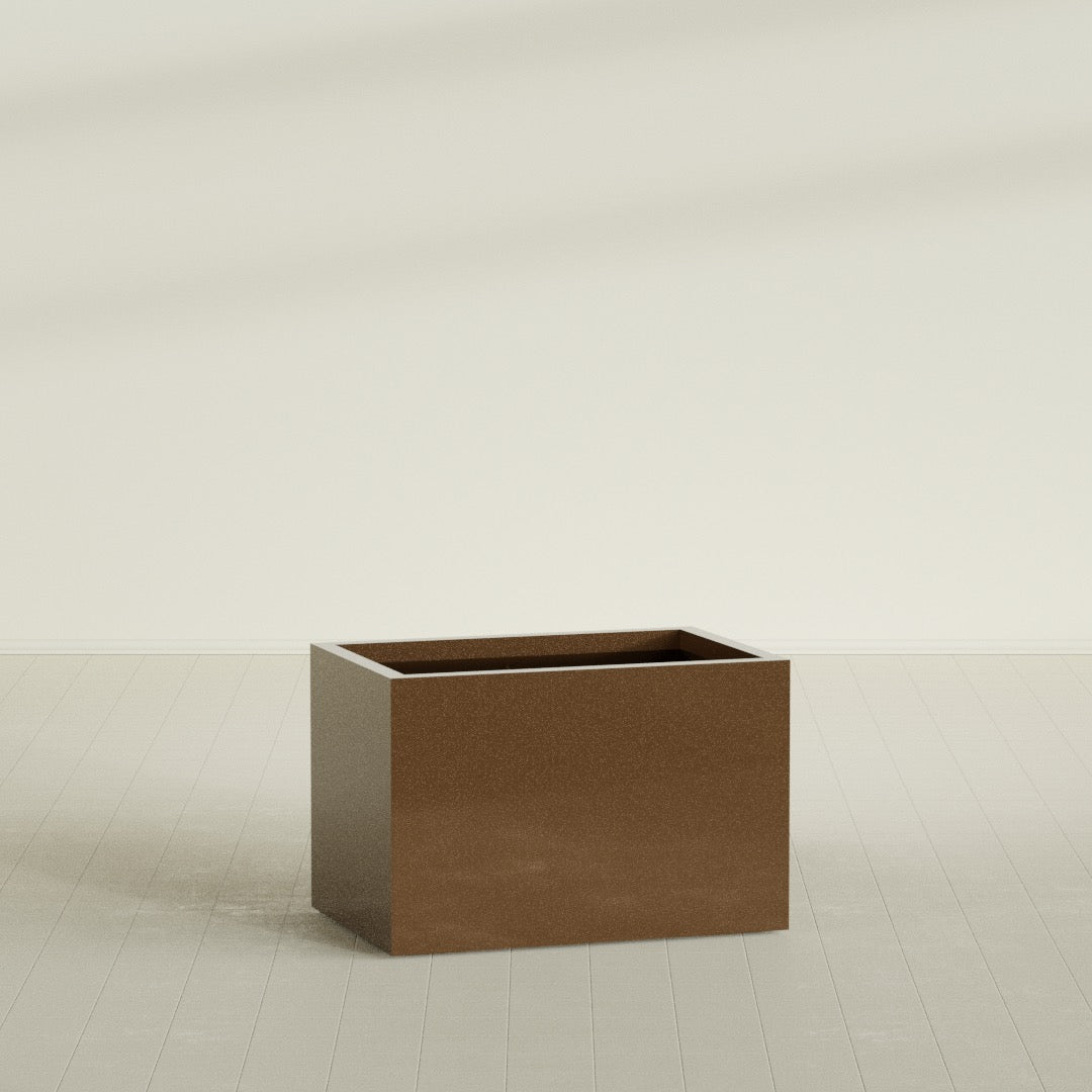 Granada Large Rectangle Fiberglass Planter - 36 in x 24 in x 24 in - Metallic Bronze - Metallic Bronze,36 in x 24 in x 24 in