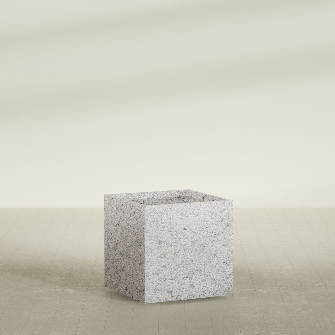 ProTone Fiberglass Premium Finish Large Cube Square Planter - 36 in x 36 in x 36 in - StoneLight - Pearlstone - StoneLight - Pearlstone,36 in x 36 in x 36 in