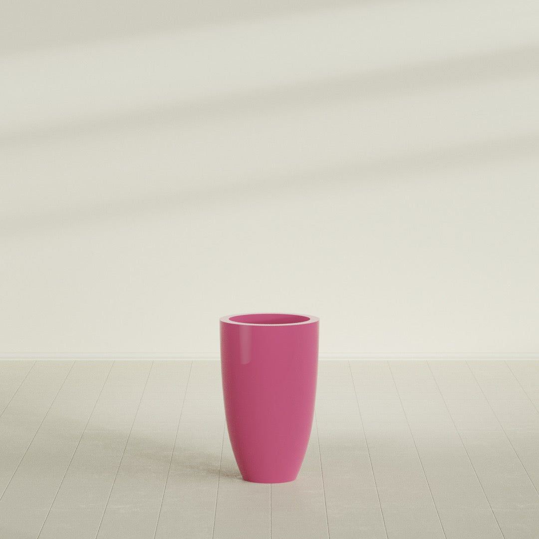 Brannan Medium Round Fiberglass Planter - 18 in x 18 in x 29 in - Gloss Pink Violet - Gloss Pink Violet,18 in x 18 in x 29 in