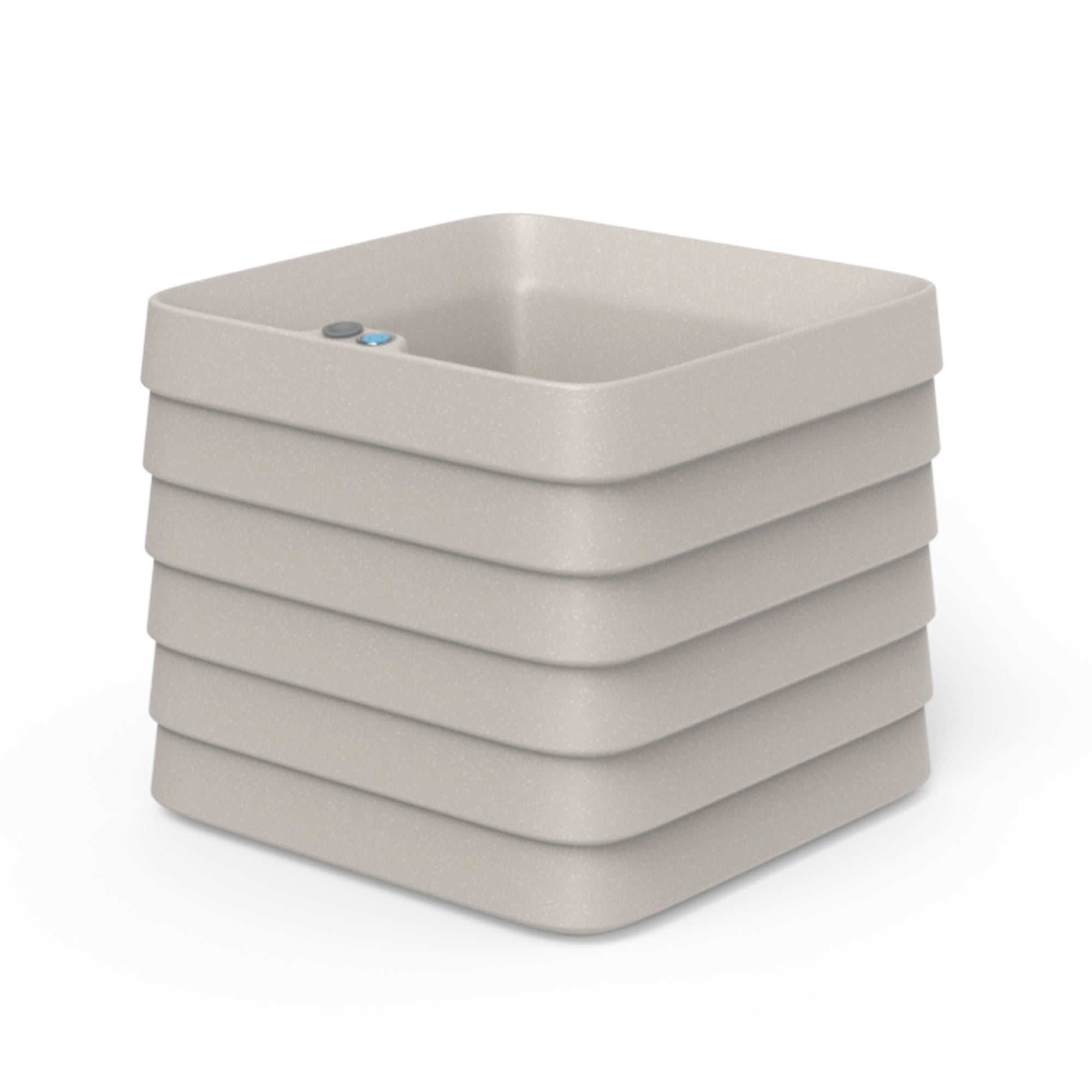 Slat Square with TruDrop™ Self-Watering - 22in x 22in x 19.6in - Parchment - Parchment,22in x 22in x 19.6in