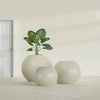 Globe Large Sphere Fiberglass Planter - 30 in x 30 in x 24 in - Satin Beige - Satin Beige,30 in x 30 in x 24 in