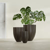Alicante Small Round Fiberglass Planter - 15 in x 15 in x 21 in - Matte Brown - Matte Brown,15 in x 15 in x 21 in