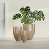 Alicante Small Round Fiberglass Planter - 15 in x 15 in x 21 in - Metallic Gold - Metallic Gold,15 in x 15 in x 21 in
