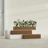 Salon Large Tall Rectangle Fiberglass Planter - 36 in x 8 in x 8 in - Metallic Bronze - Metallic Bronze,36 in x 8 in x 8 in