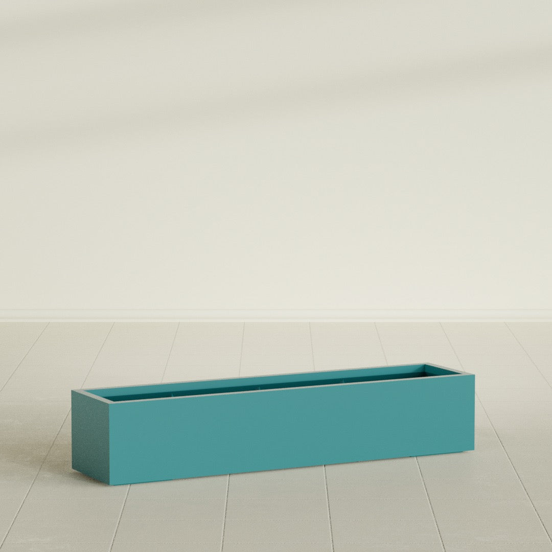 Cuba Extra Large Long Rectangle Fiberglass Planter - 60 in x 14 in x 12 in - Satin Sea Foam - Satin Sea Foam,60 in x 14 in x 12 in
