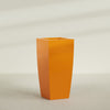 Toulan Extra Large Tall Tapered Square Fiberglass Planter - 28 in x 28 in x 60 in - Gloss Tangerine - Gloss Tangerine,28 in x 28 in x 60 in