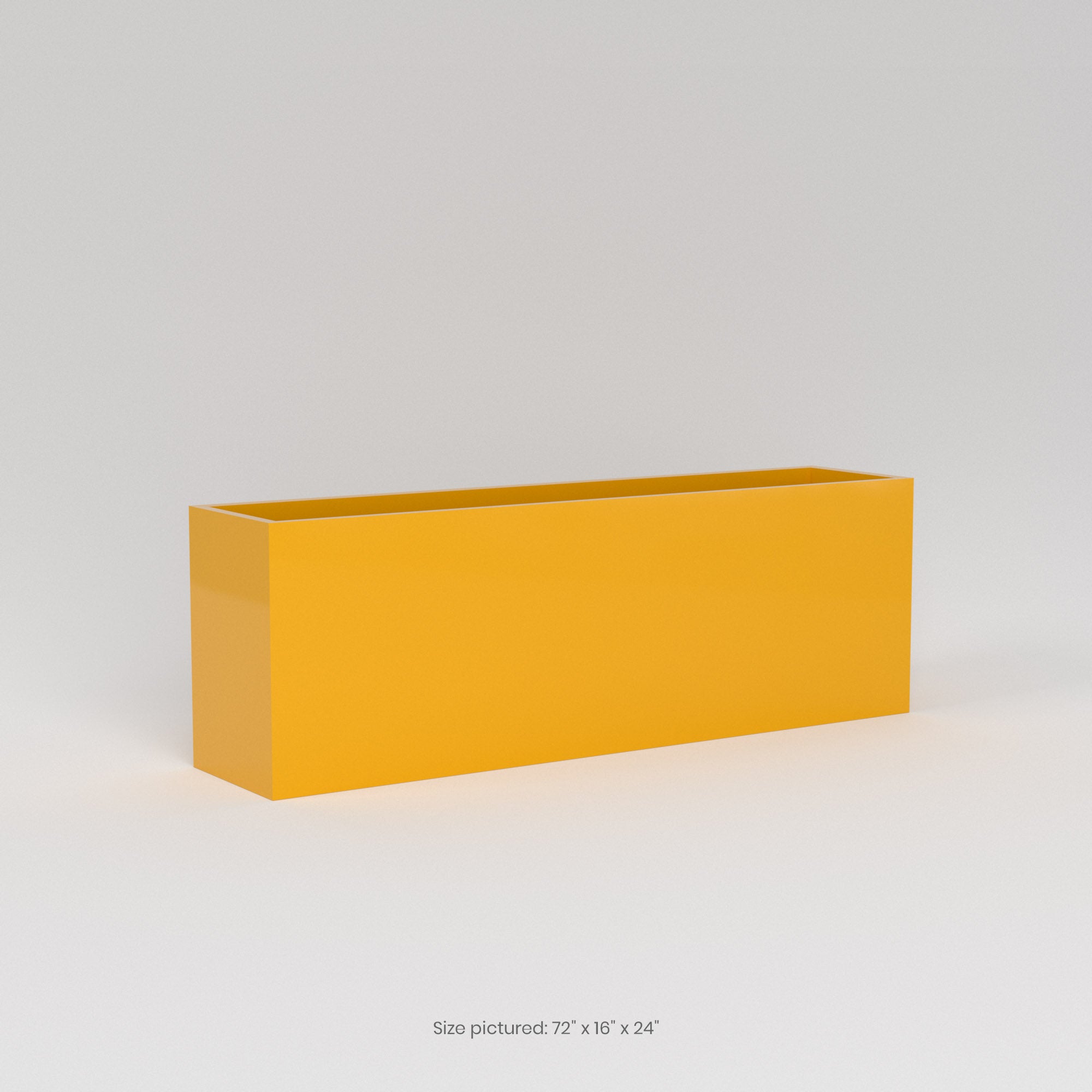 Tolga Medium Rectangle Fiberglass Planter - 16 in x 16 in x 24 in - Gloss Saffron - Gloss Saffron,16 in x 16 in x 24 in