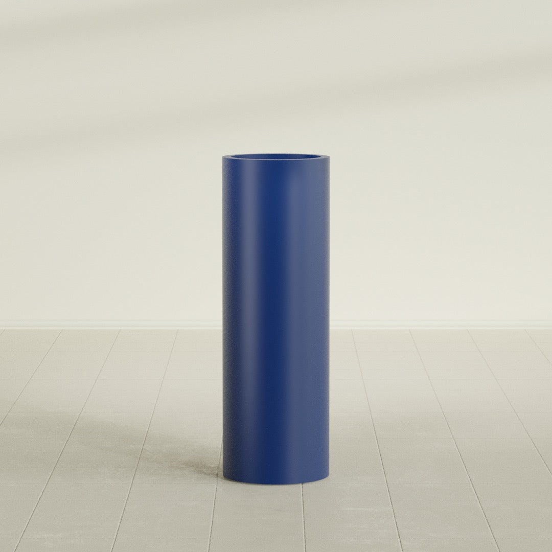 Corry Large Tall Cylinder Fiberglass Planter - 12 in x 12 in x 36 in - Matte Cobalt Blue - Matte Cobalt Blue,30 in x 30 in x 32 in