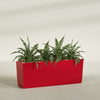 Panama Extra Large Long Rectangle Fiberglass Planter - 48 in x 12 in x 18 in - Gloss Red - Gloss Red,48 in x 12 in x 18 in